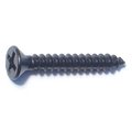 Midwest Fastener Sheet Metal Screw, #6 x 1 in, Black Steel Flat Head Phillips Drive, 30 PK 79444